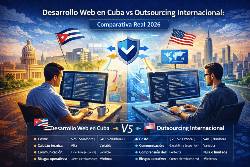 desarrollo web cuba vs outsourcing 2026